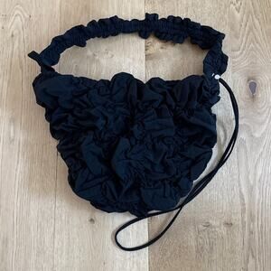 No Brand Gathered Shoulder Bag in Black